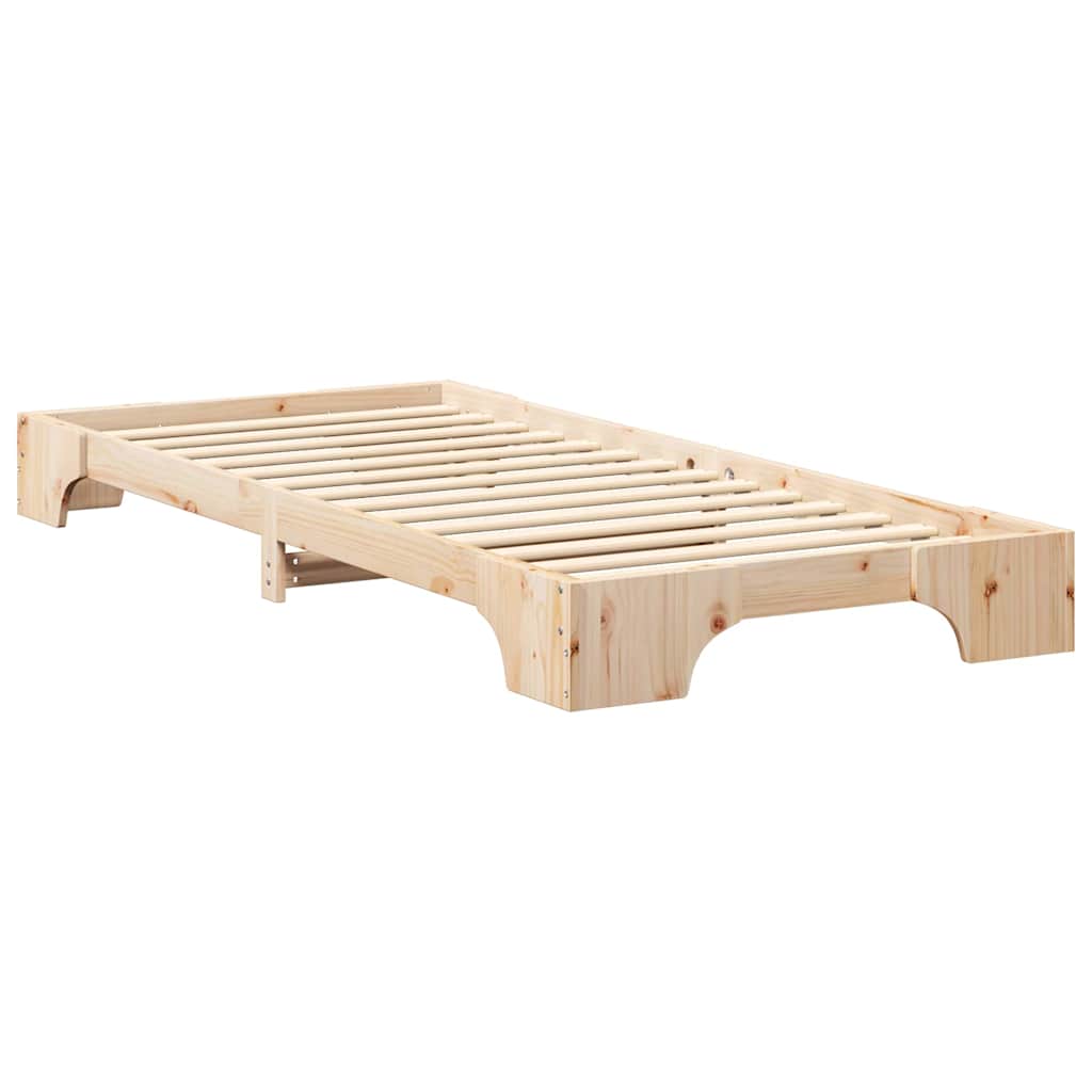 Bettrahmen Braun 100 x 210 cm Massives Kiefernholz