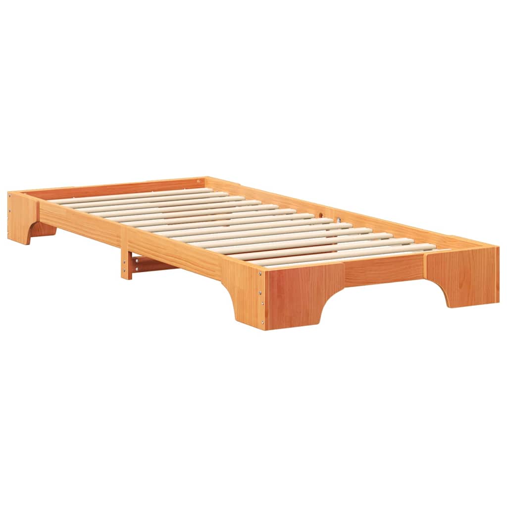 Bettrahmen Braun 100 x 210 cm Massives Kiefernholz