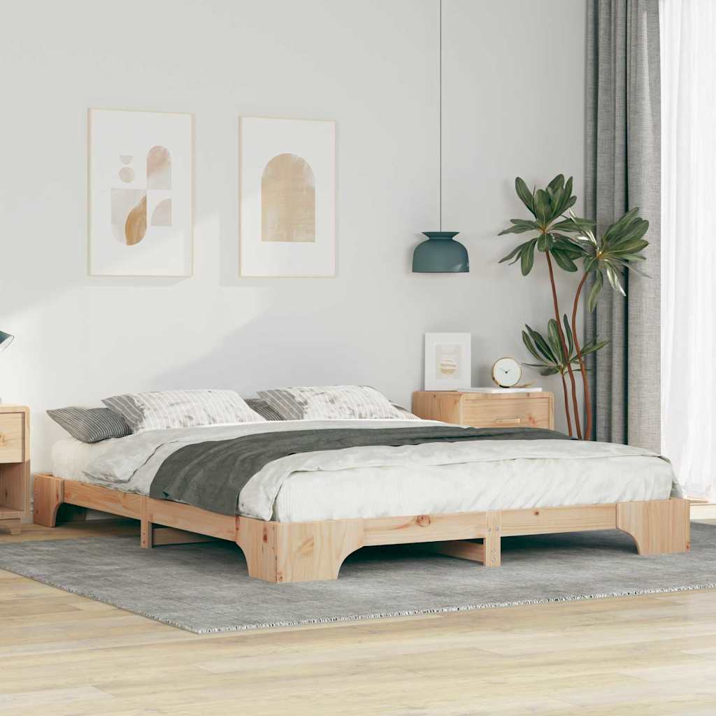 Bettrahmen Braun 160 x 210 cm Massives Kiefernholz