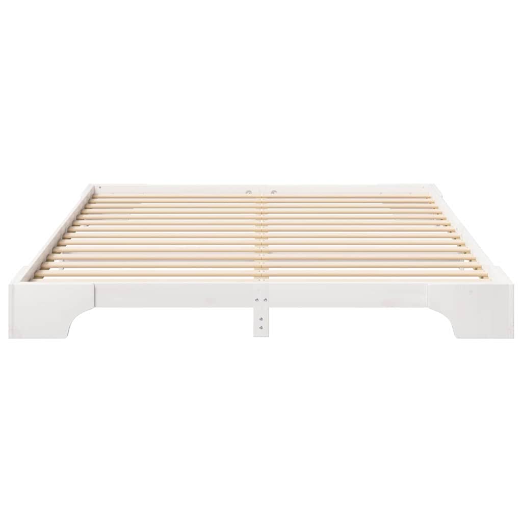 Bettrahmen Weiß 180 x 210 cm Massives Kiefernholz