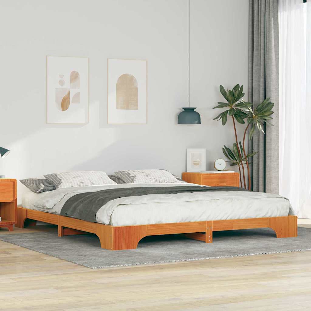 Bettrahmen Braun 180 x 210 cm Massives Kiefernholz