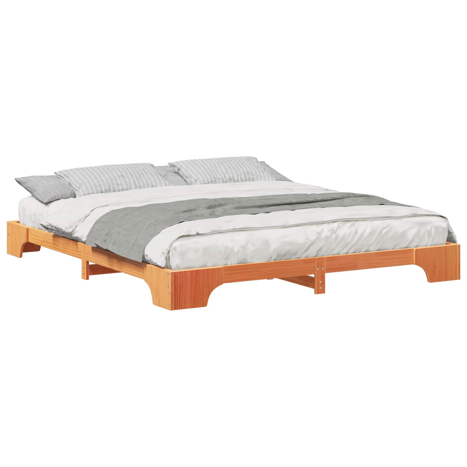 Bettrahmen Braun 180 x 210 cm Massives Kiefernholz