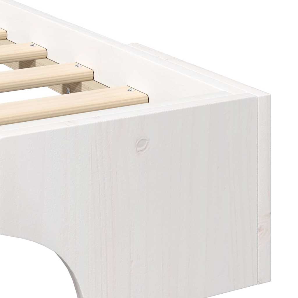 Bettrahmen Weiß 100 x 220 cm Massives Kiefernholz