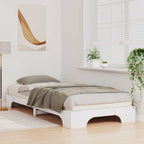 Bettrahmen Weiß 100 x 220 cm Massives Kiefernholz
