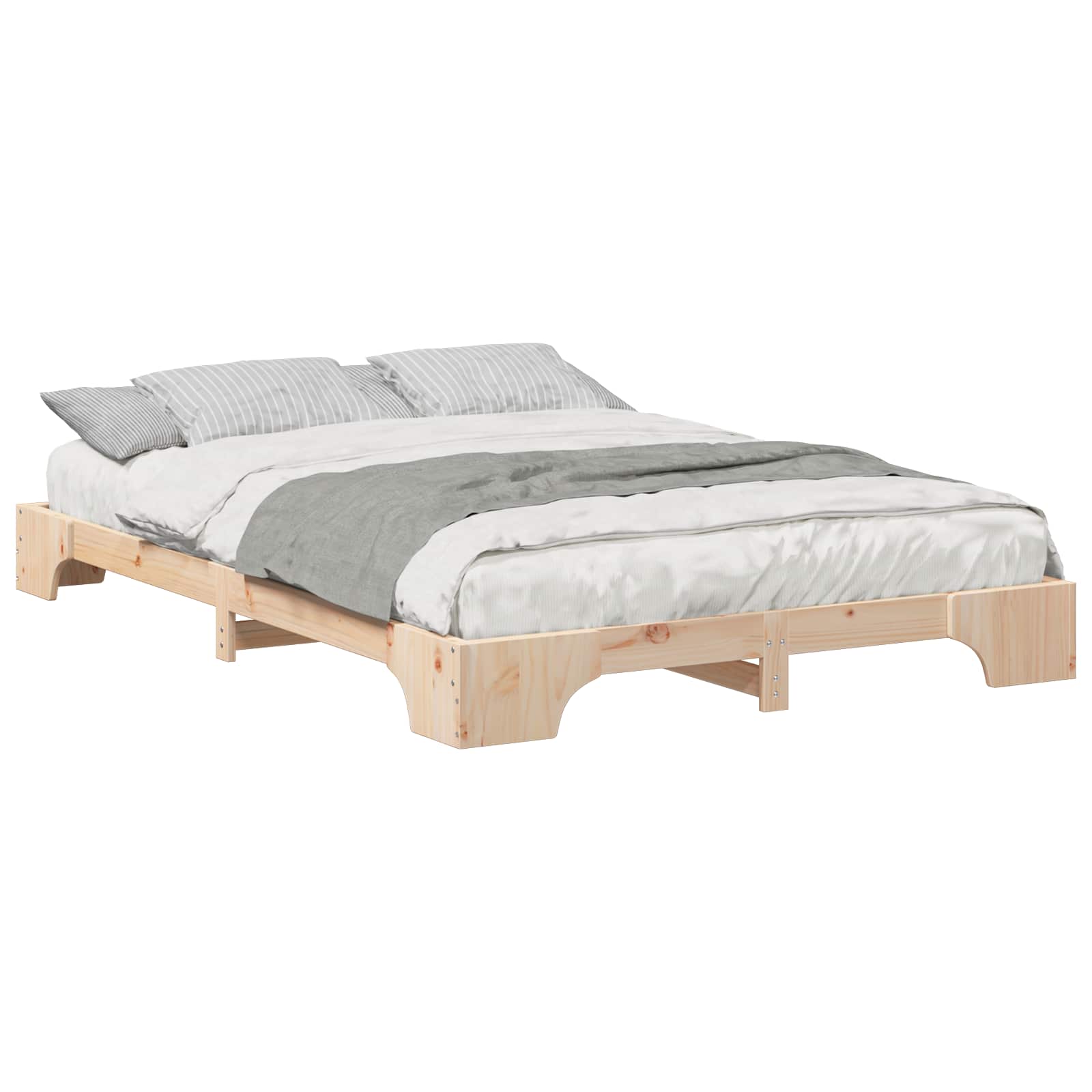 Bettrahmen Braun 140 x 220 cm Massives Kiefernholz