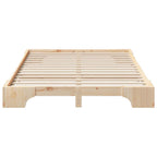 Bettrahmen Braun 140 x 220 cm Massives Kiefernholz