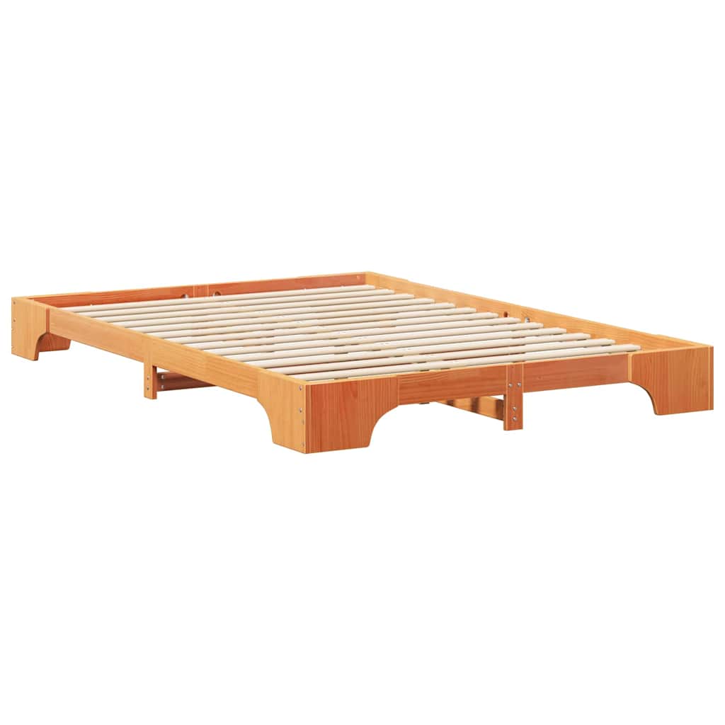 Bettrahmen Braun 140 x 220 cm Massives Kiefernholz