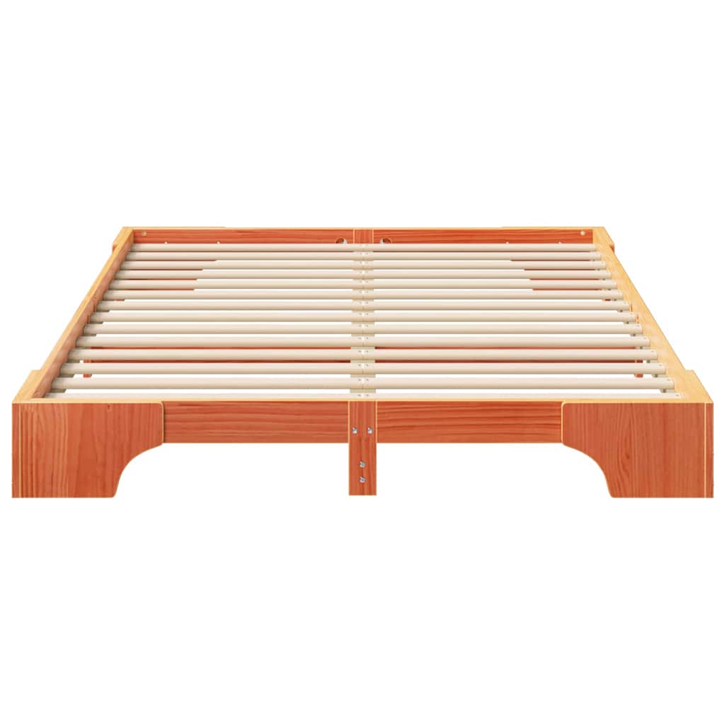 Bettrahmen Braun 140 x 220 cm Massives Kiefernholz