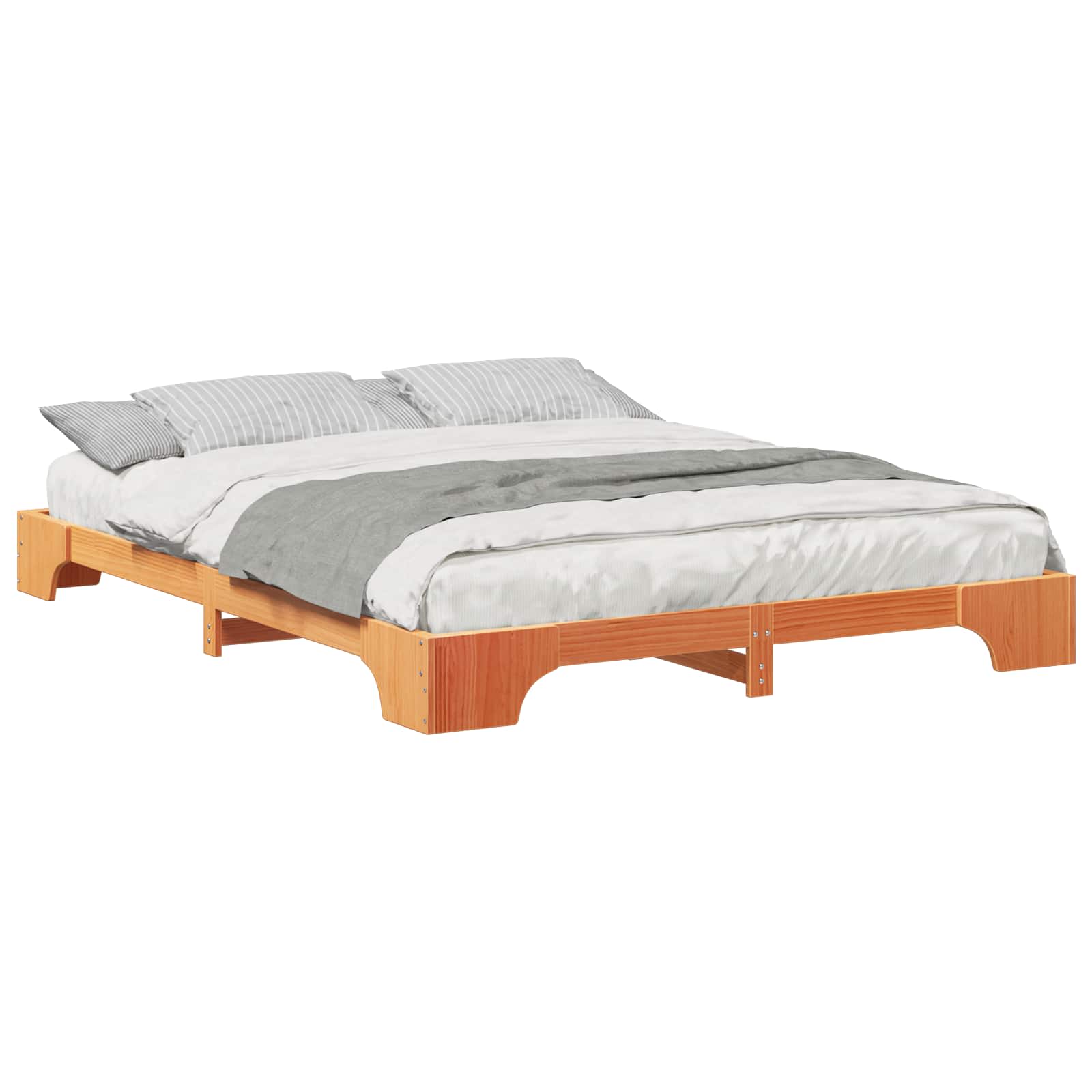 Bettrahmen Braun 160 x 220 cm Massives Kiefernholz