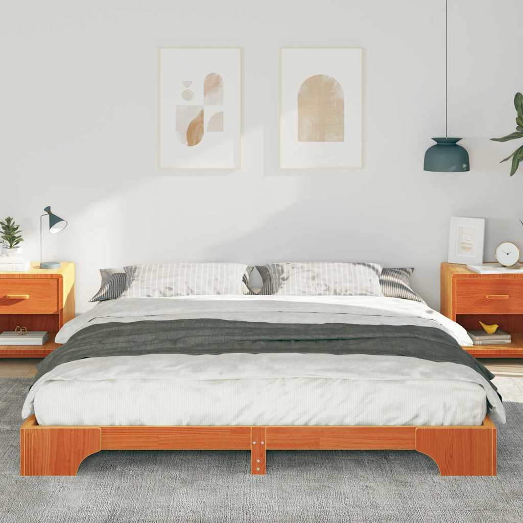 Bettrahmen Braun 180 x 220 cm Massives Kiefernholz
