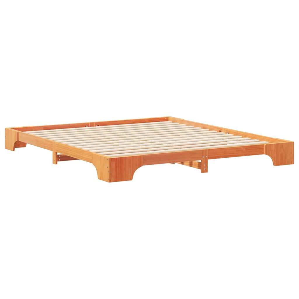 Bettrahmen Braun 200 x 220 cm Massives Kiefernholz