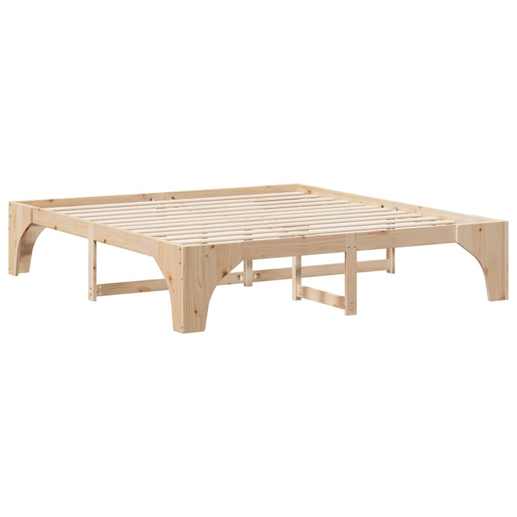 Bettrahmen Braun 200 x 200 cm Massives Kiefernholz