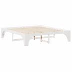Bettrahmen Weiß 200 x 200 cm Massives Kiefernholz