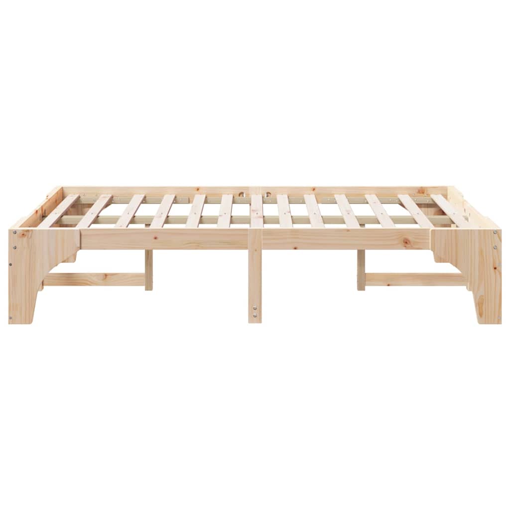 Bettrahmen Braun 140 x 190 cm Massives Kiefernholz