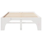 Bettrahmen Weiß 140 x 190 cm Massives Kiefernholz