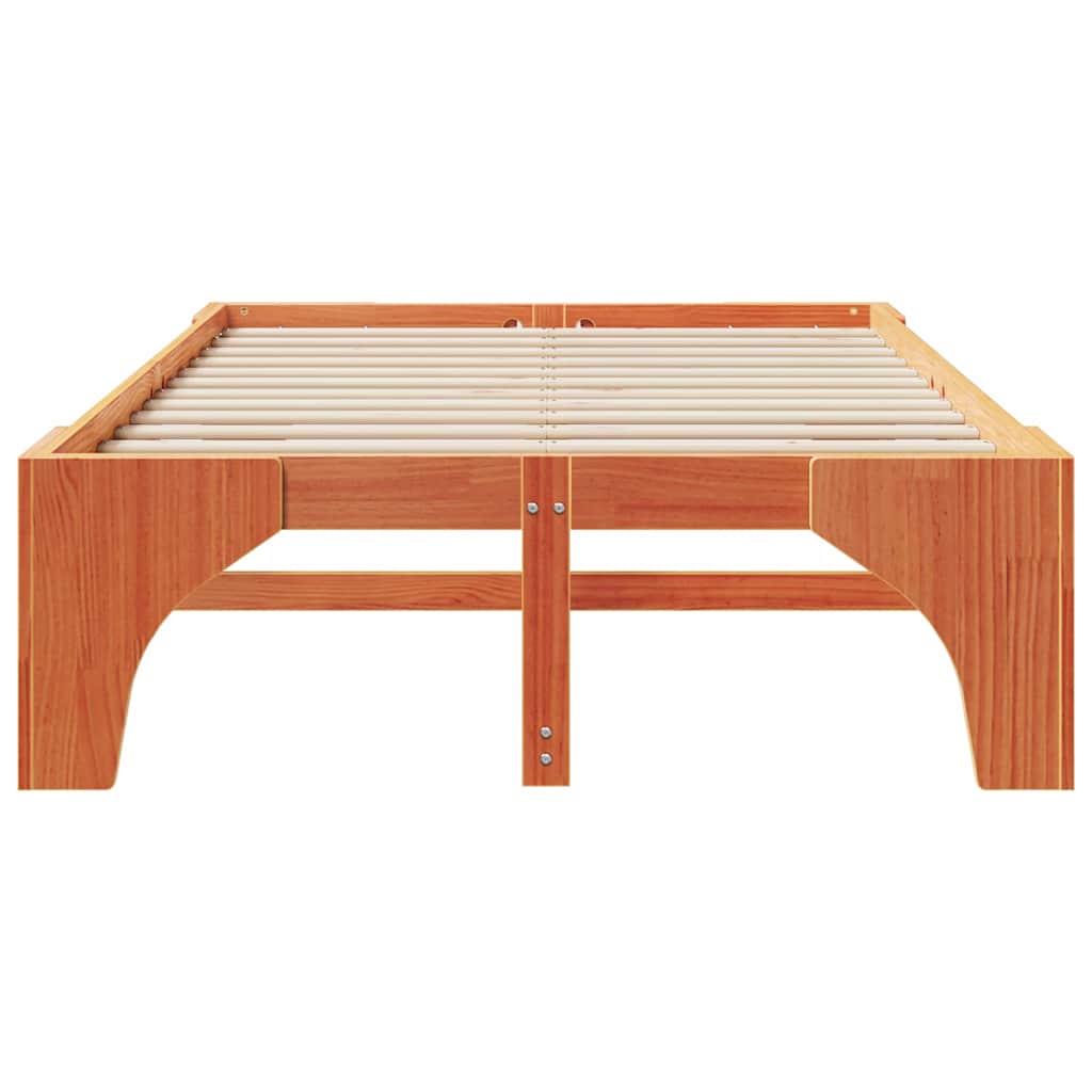 Bettrahmen Braun 140 x 190 cm Massives Kiefernholz