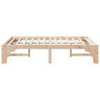 Bettrahmen Braun 135 x 190 cm Massives Kiefernholz