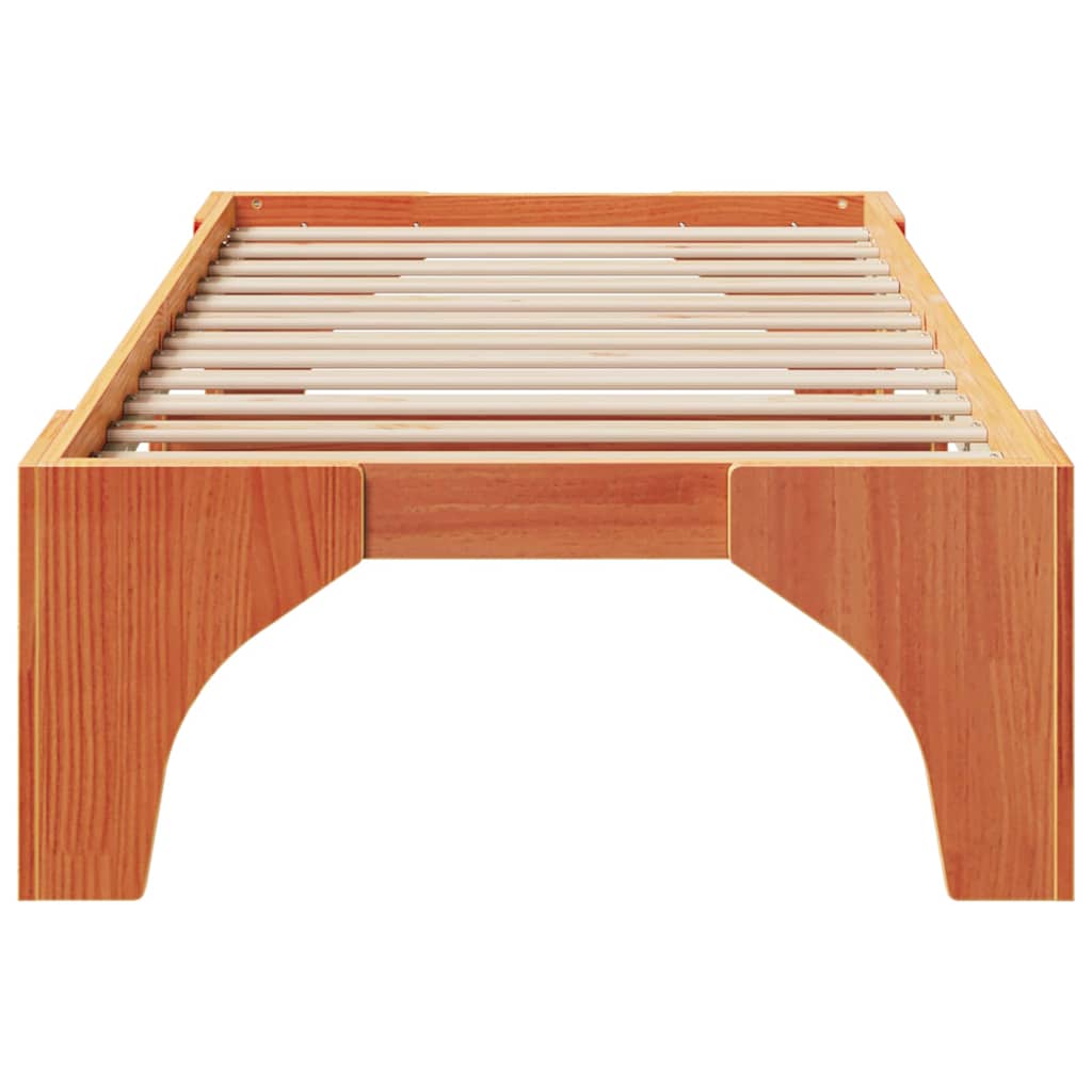 Bettrahmen Braun 90 x 200 cm Massives Kiefernholz
