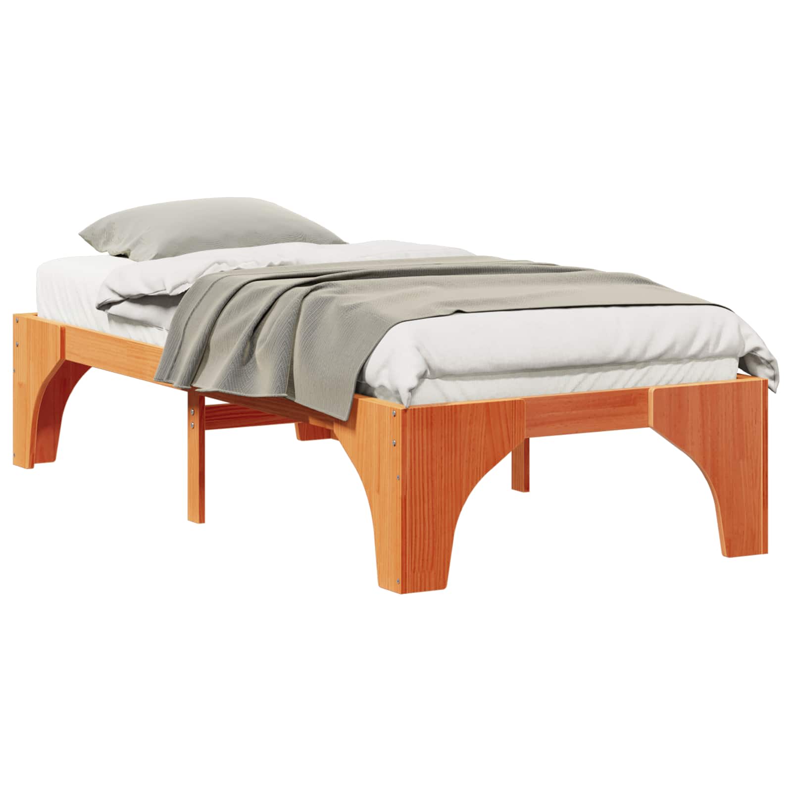 Bettrahmen Braun 90 x 190 cm Massives Kiefernholz