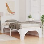 Bettrahmen Weiß 75 x 190 cm Massives Kiefernholz