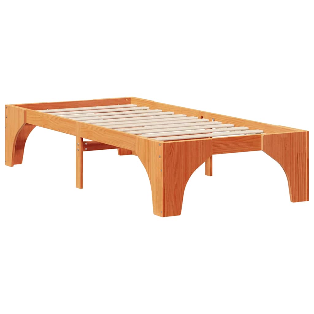 Bettrahmen Braun 75 x 190 cm Massives Kiefernholz