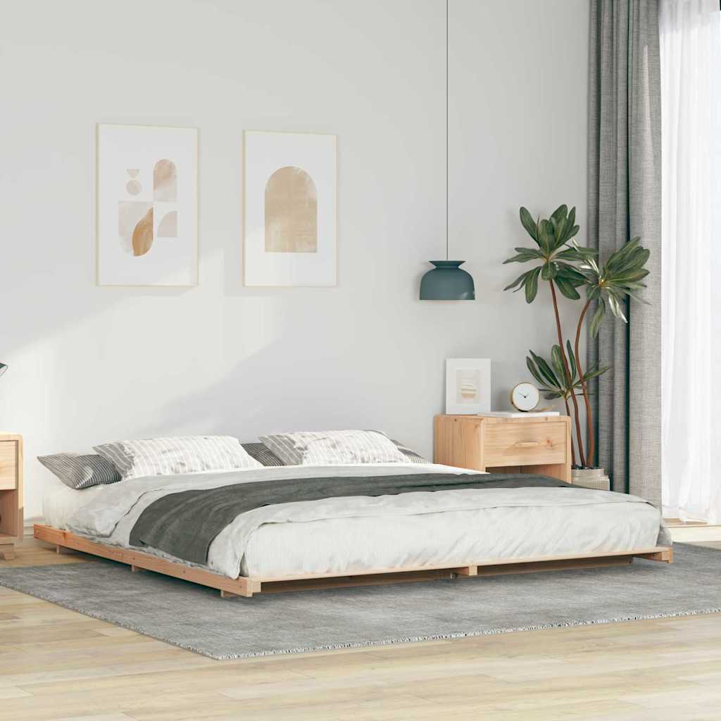 Bettrahmen Braun 200 x 200 cm Massives Kiefernholz