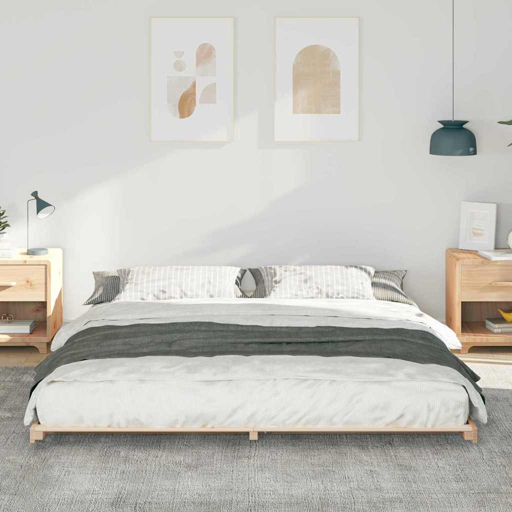 Bettrahmen Braun 200 x 200 cm Massives Kiefernholz