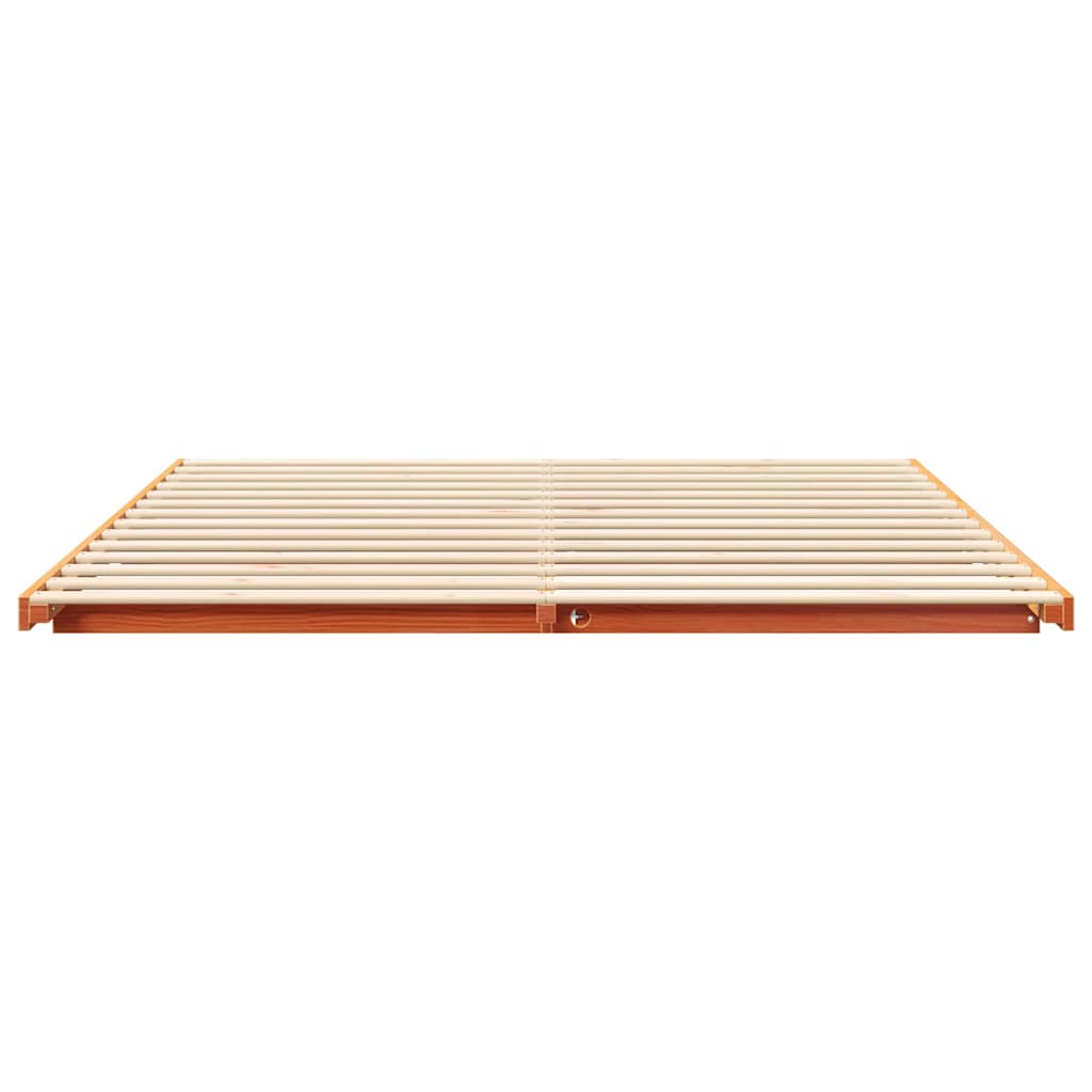 Bettrahmen Wachsbraun 200 x 200 cm Massives Kiefernholz