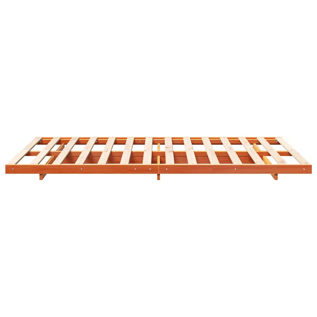 Bettrahmen Wachsbraun 135 x 190 cm Massives Kiefernholz