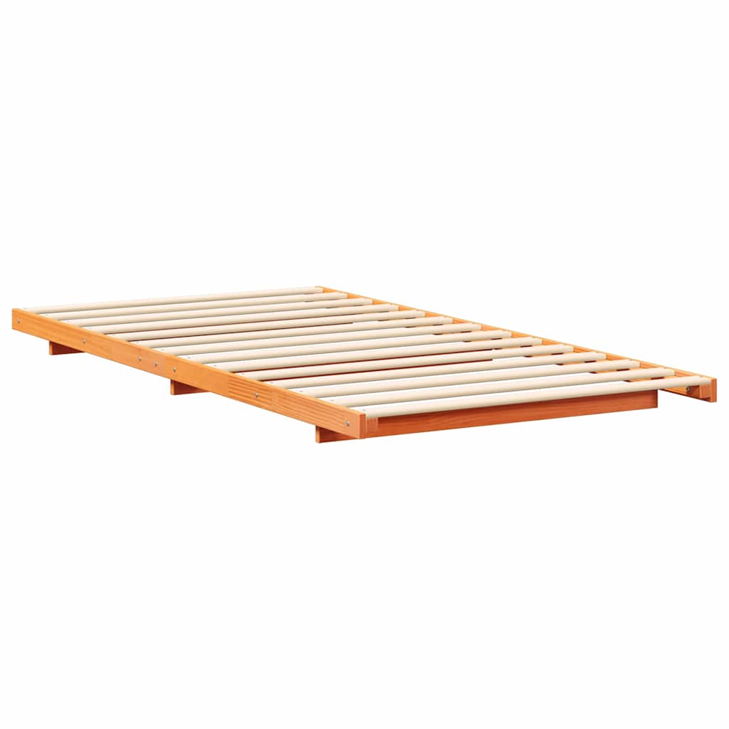Bettrahmen Wachsbraun 100 x 200 cm Massives Kiefernholz
