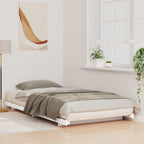 Bettrahmen Weiß 75 x 190 cm Massives Kiefernholz