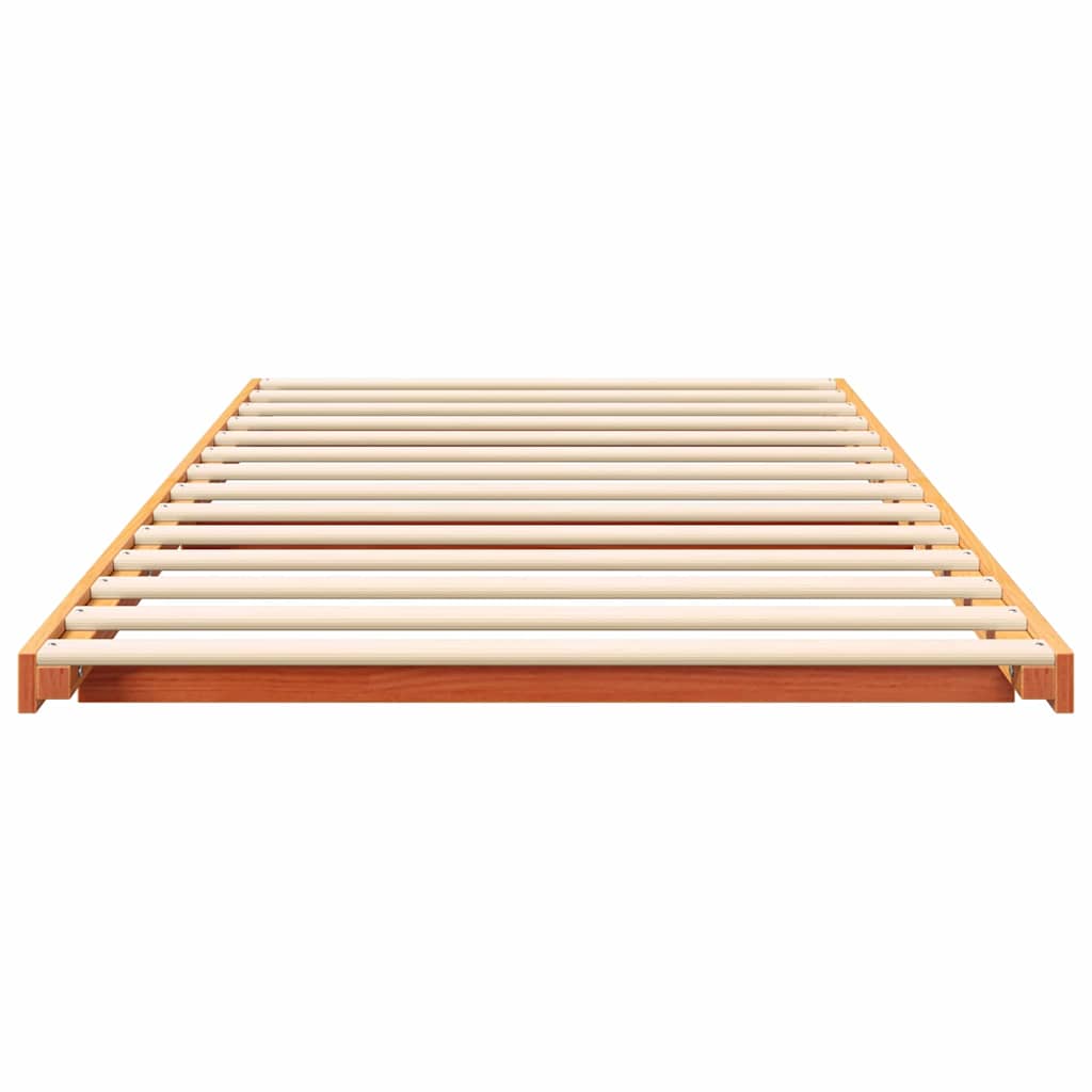 Bettrahmen Wachsbraun 100 x 210 cm Massives Kiefernholz