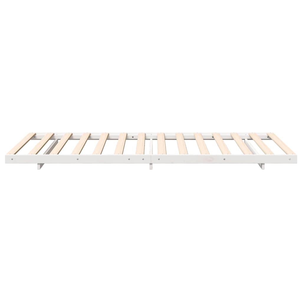 Bettrahmen Weiß 80 x 220 cm Massives Kiefernholz