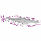 Bettrahmen Wachsbraun 80 x 220 cm Massives Kiefernholz