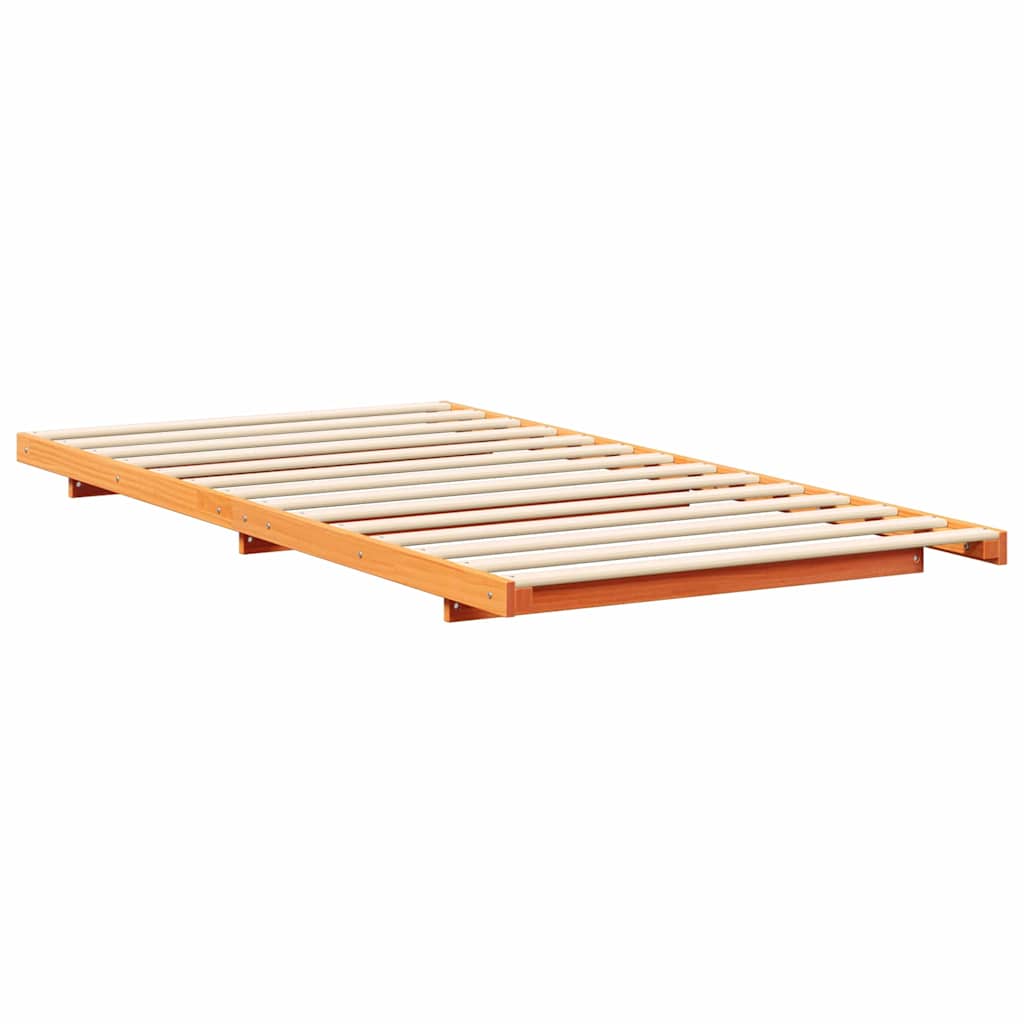 Bettrahmen Wachsbraun 90 x 220 cm Massives Kiefernholz