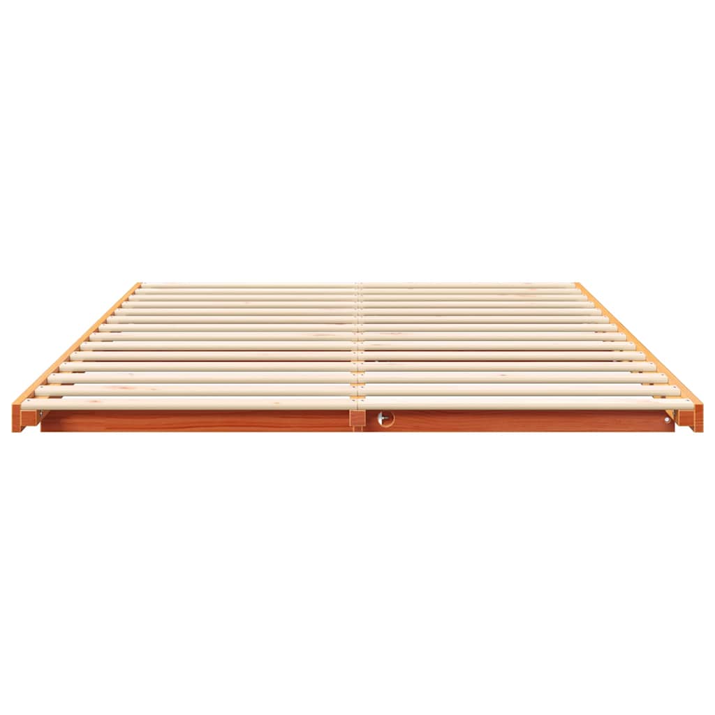 Bettrahmen Wachsbraun 140 x 220 cm Massives Kiefernholz