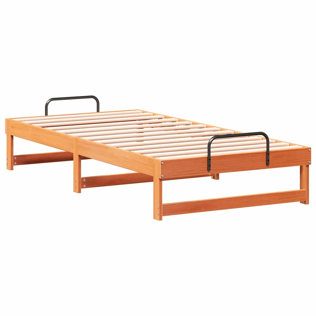 Bettrahmen Braun 75 x 190 cm Massives Kiefernholz