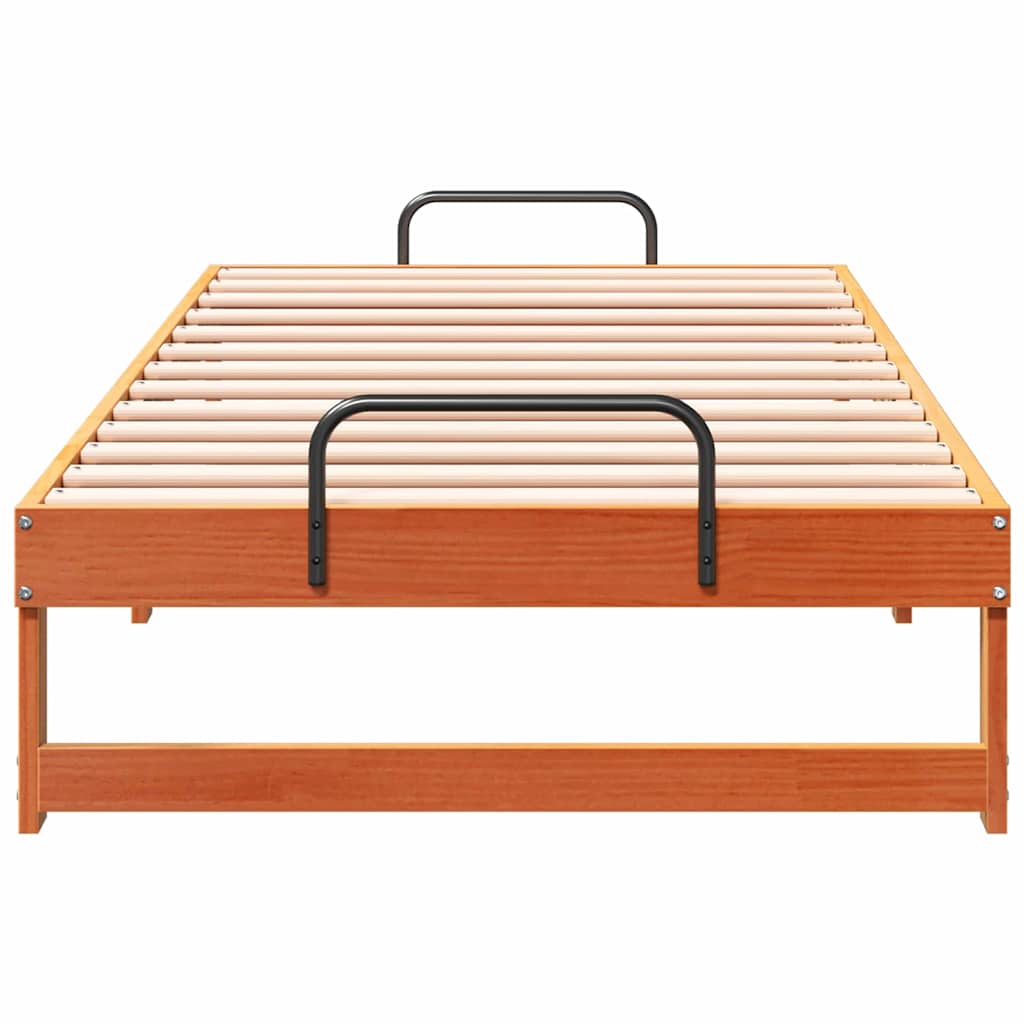 Bettrahmen Braun 75 x 190 cm Massives Kiefernholz