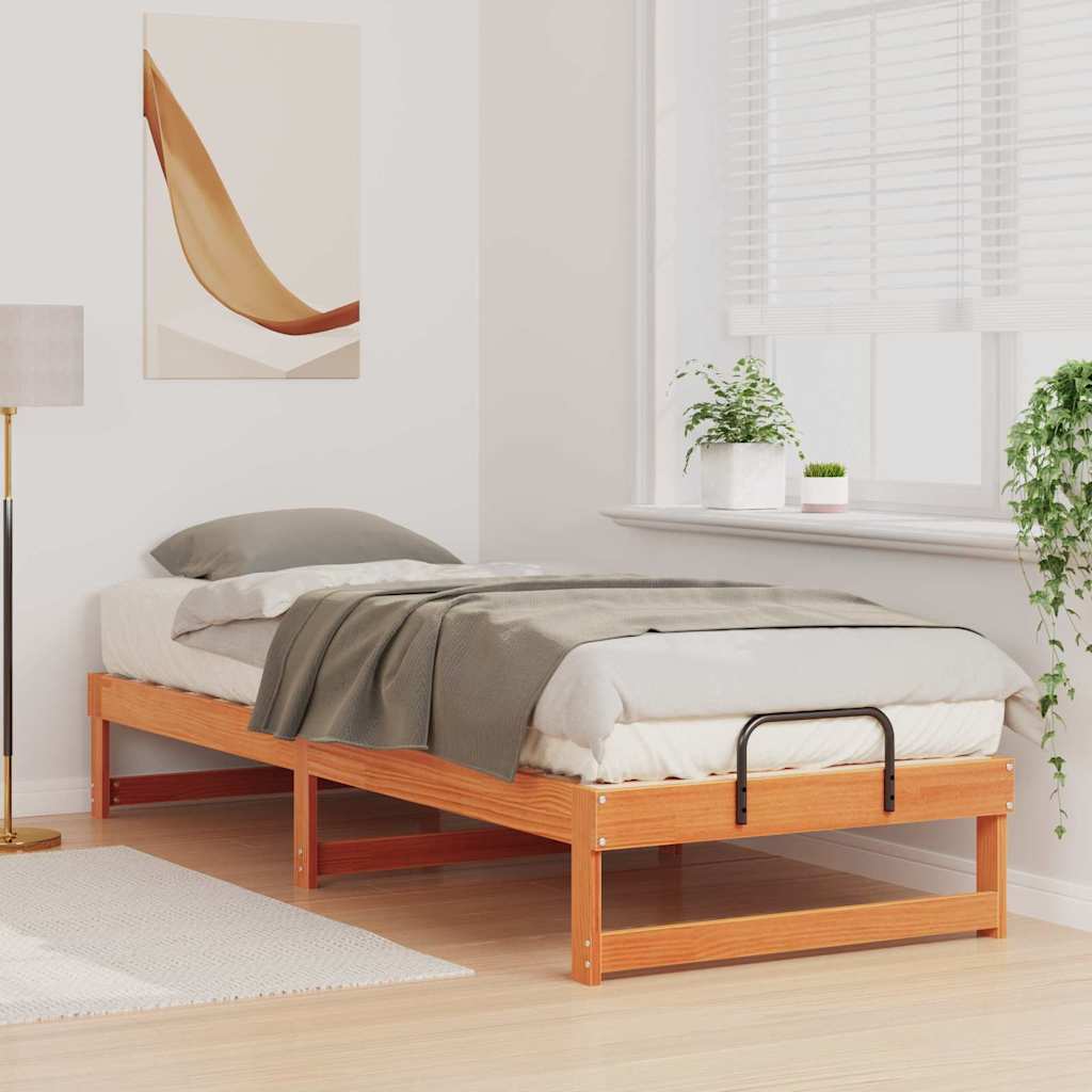 Bettrahmen Braun 80 x 210 cm Massives Kiefernholz