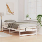 Bettrahmen Weiß 80 x 220 cm Massives Kiefernholz