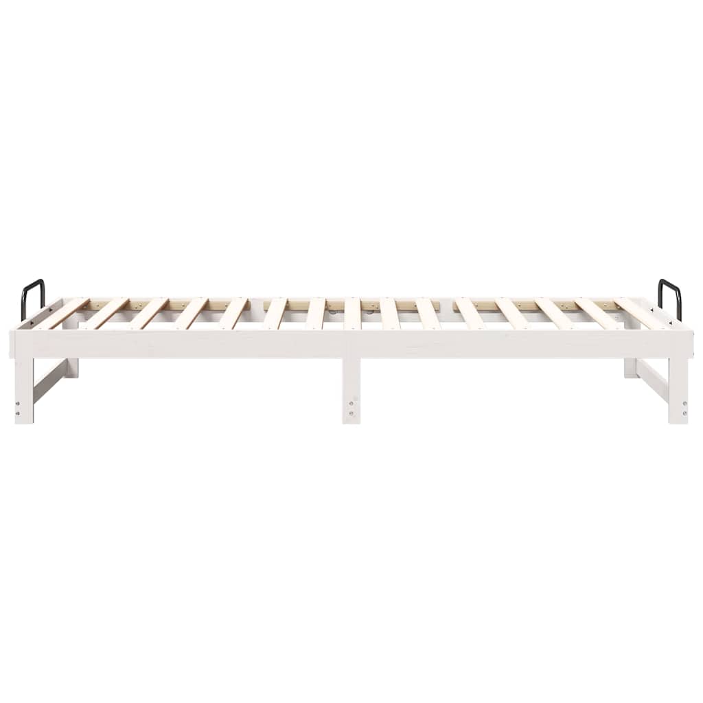 Bettrahmen Weiß 80 x 220 cm Massives Kiefernholz