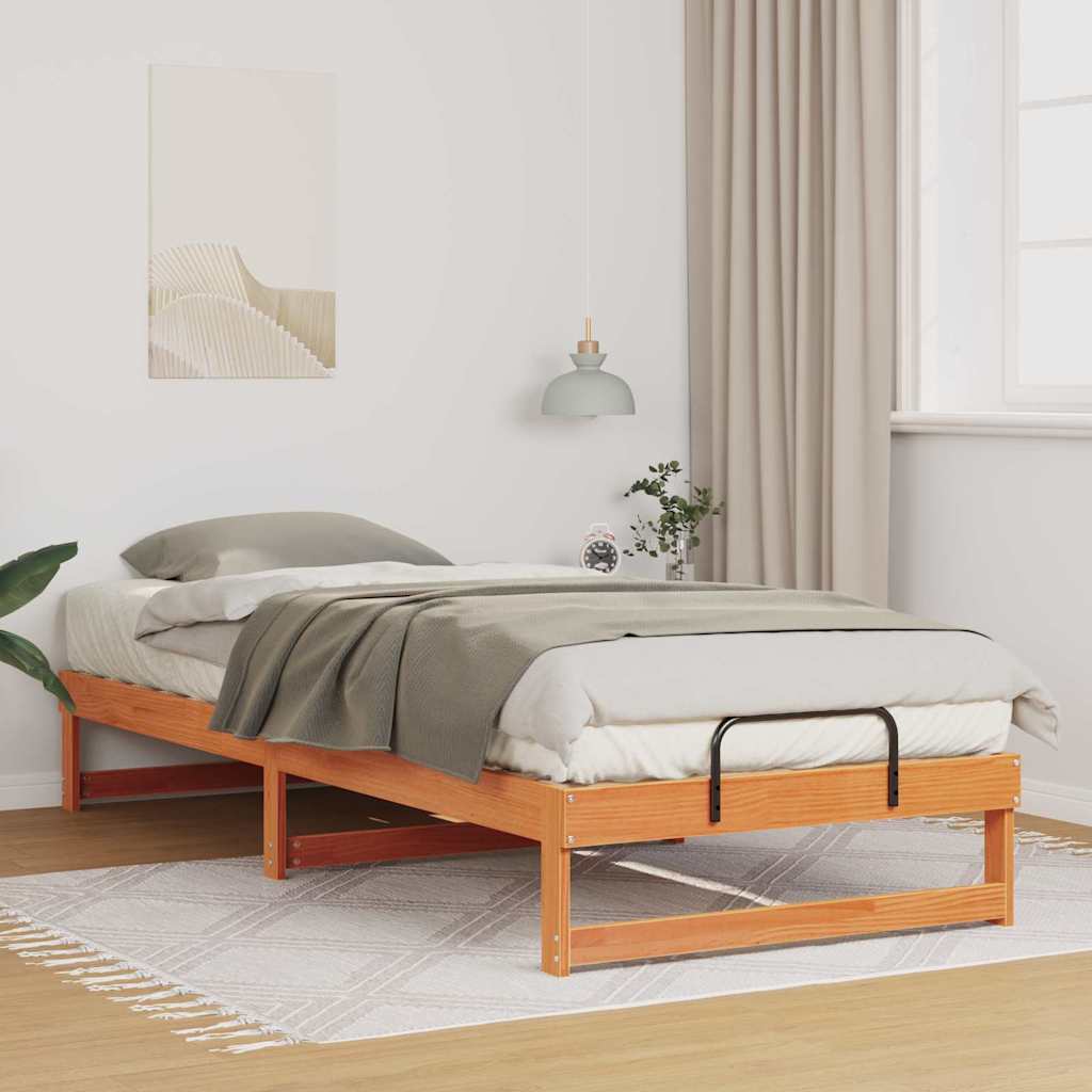 Bettrahmen Braun 90 x 220 cm Massives Kiefernholz