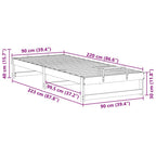 Bettrahmen Braun 90 x 220 cm Massives Kiefernholz