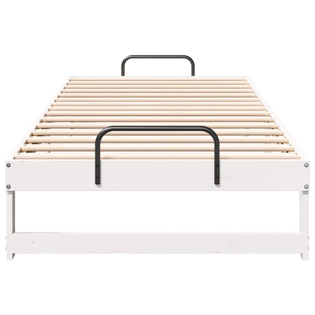 Bettrahmen Weiß 100 x 220 cm Massives Kiefernholz