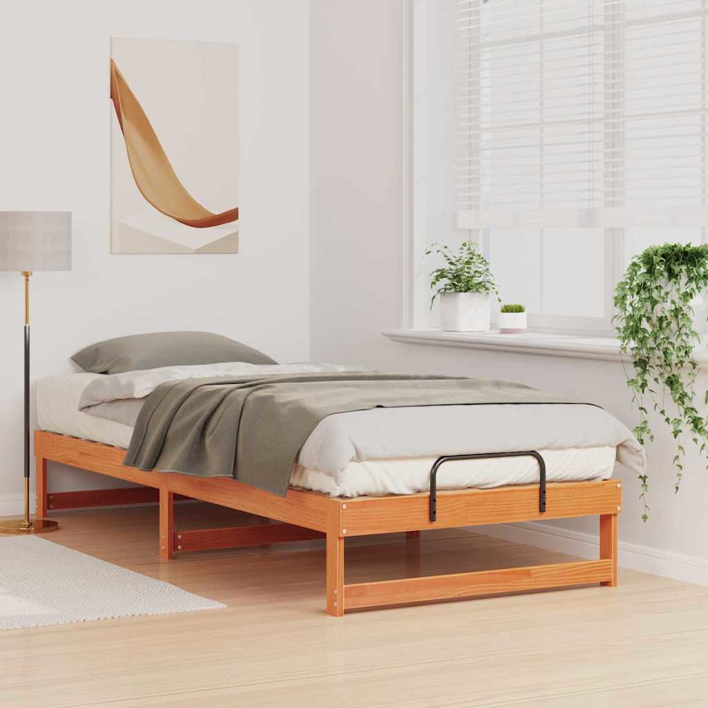 Bettrahmen Braun 100 x 220 cm Massives Kiefernholz