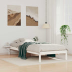 Bettgestell mit Nachttischen Weiß 80 x 210 cm