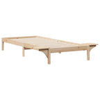 Bettgestell mit Nachttischen Natur 90 x 210 cm