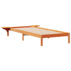 Bettgestell mit Nachttischen Wachsbraun 90 x 210 cm