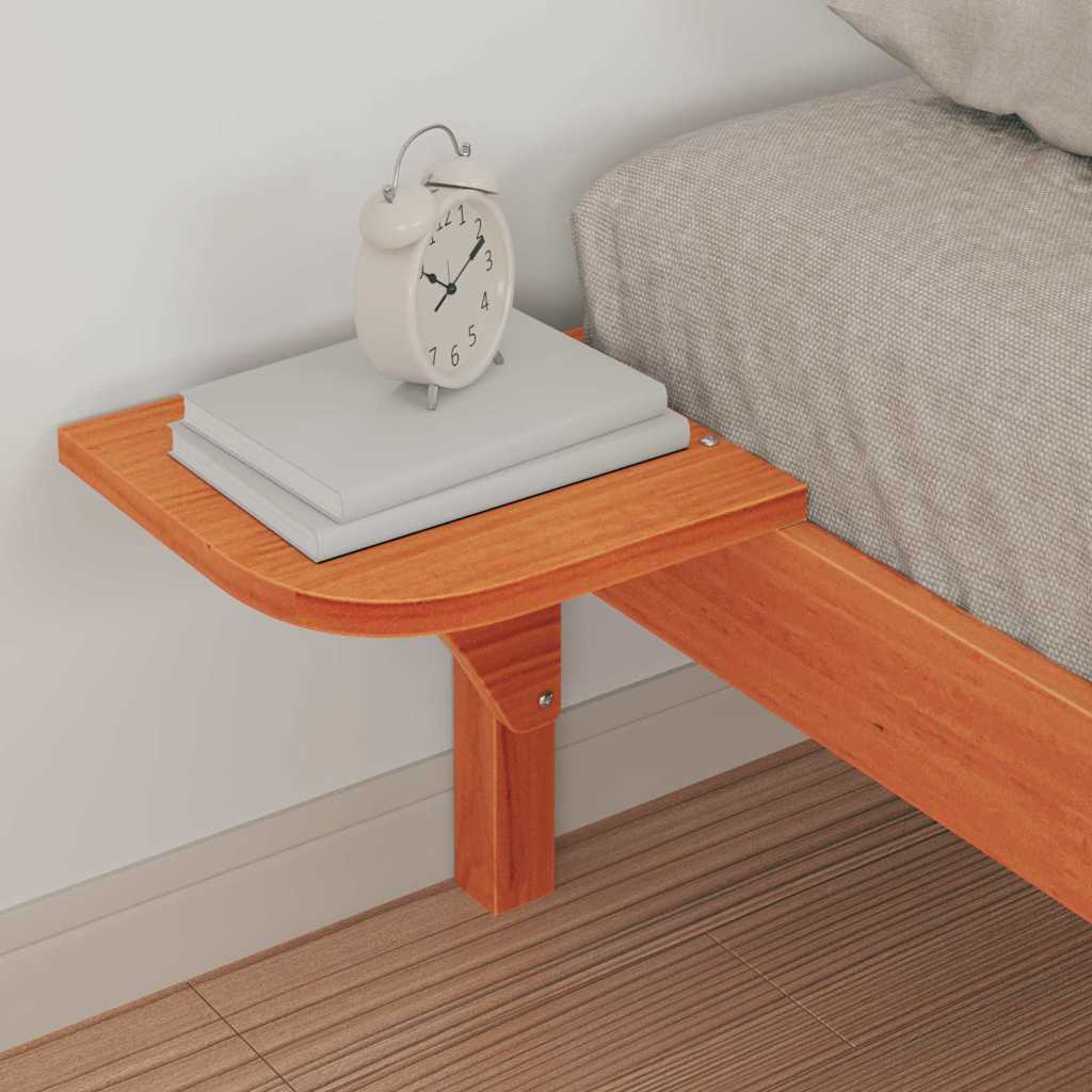 Bettgestell mit Nachttischen Wachsbraun 100 x 210 cm