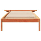 Bettgestell mit Nachttischen Wachsbraun 80 x 220 cm